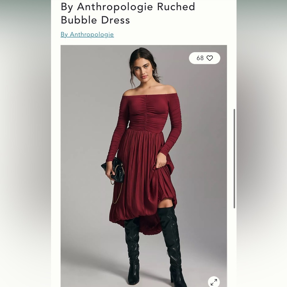 Ruched bubble dress from Anthroplogie.